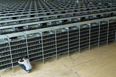 Modern mining farm with rows of ASIC miners operating efficiently